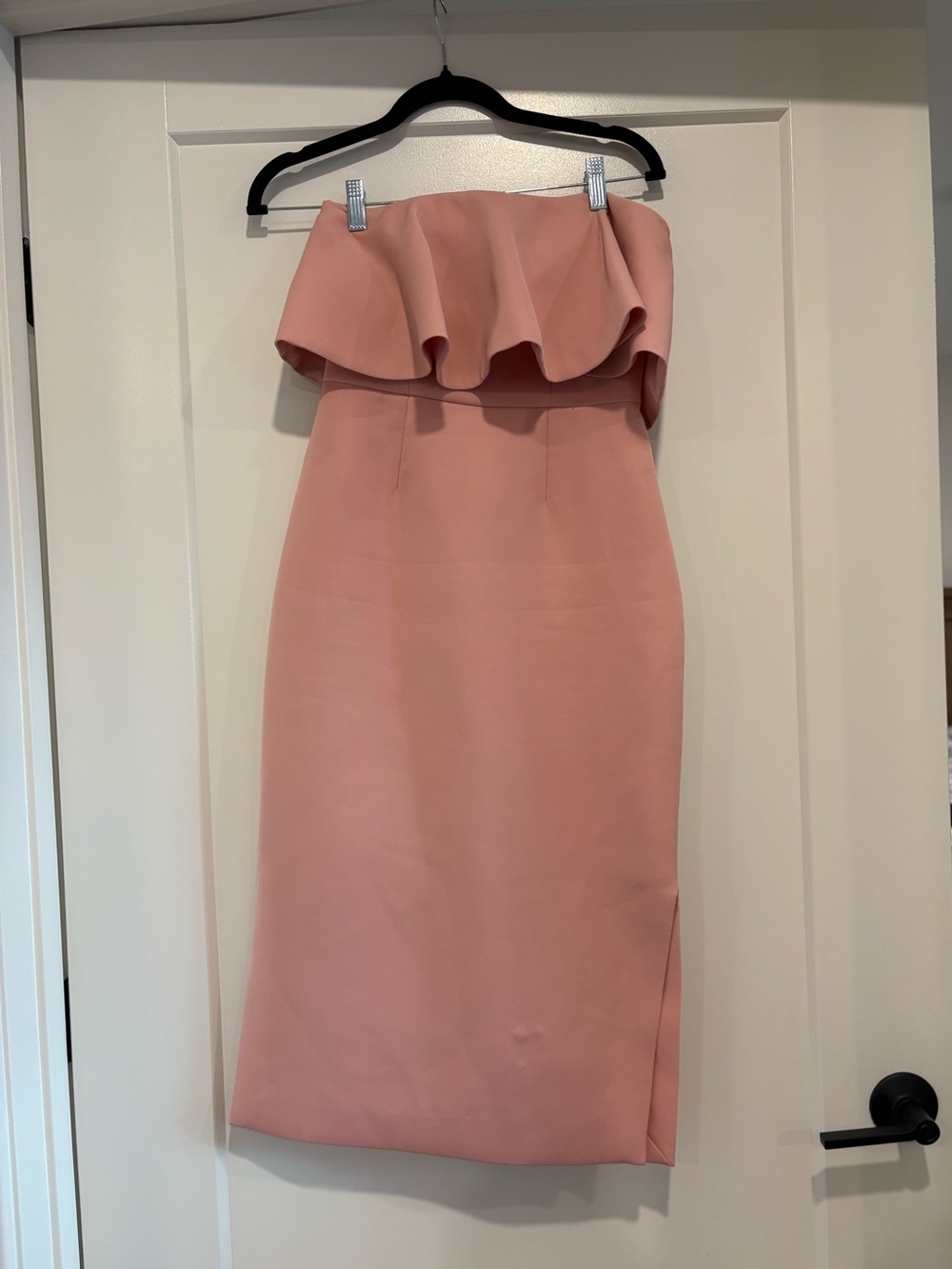 C/Meo Collective Pink Strapless Ruffle Midi Dress in Dusty Pink Size XS
